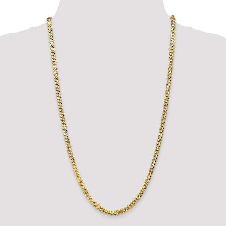 14k Yellow Gold 4.5mm Flat Beveled Curb Chain