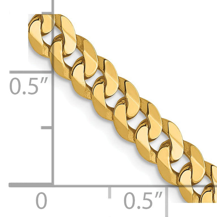 14k Yellow Gold 4.5mm Flat Beveled Curb Chain