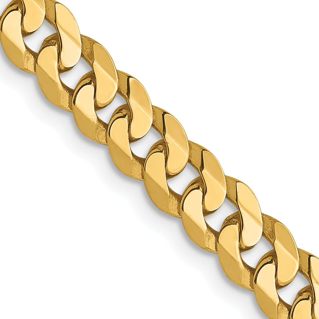 14k Yellow Gold 4.5mm Flat Beveled Curb Chain