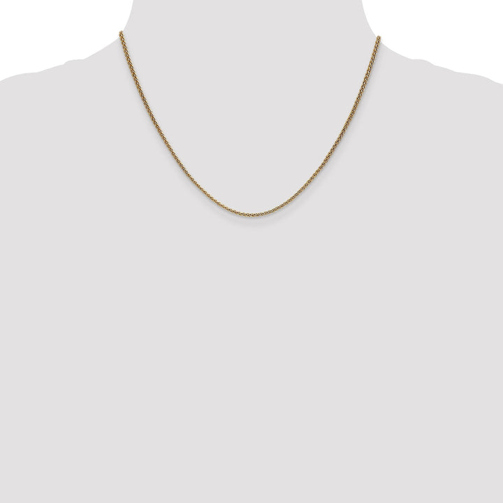 14k Yellow Gold 1.65mm Spiga Wheat Chain