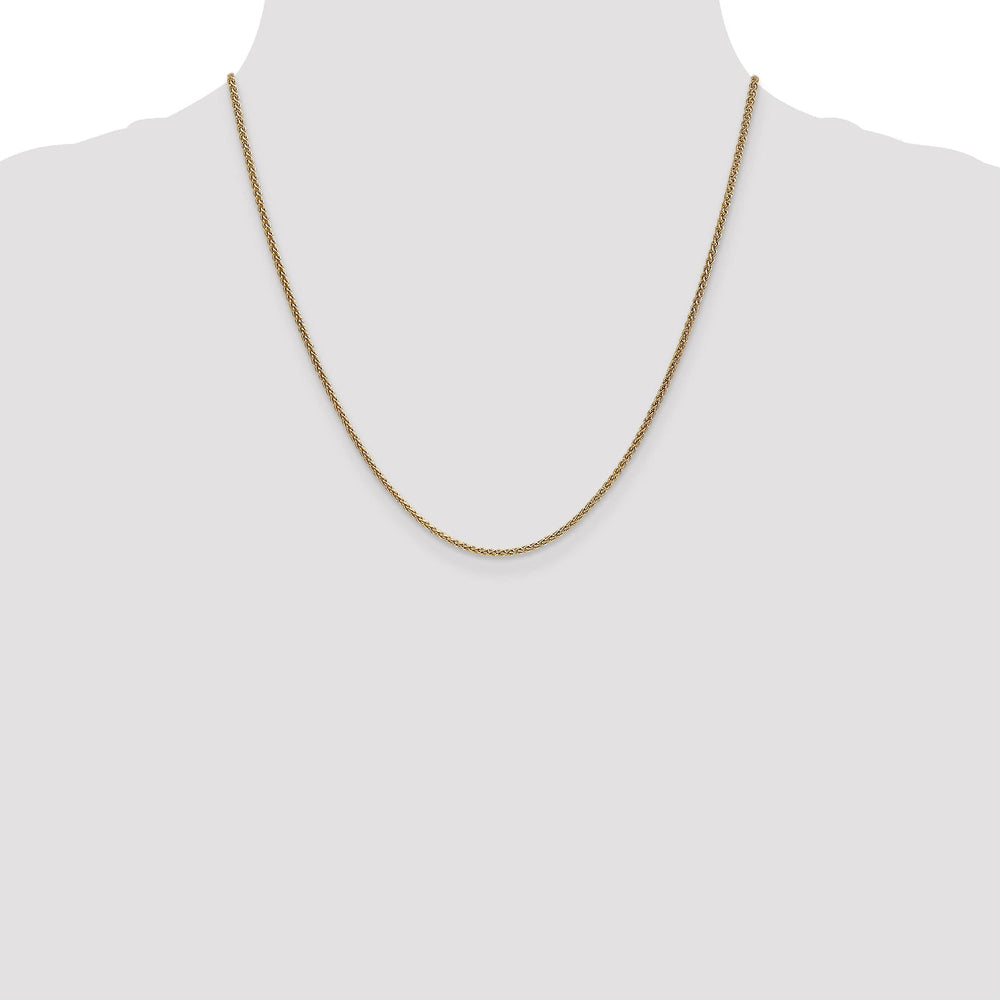 14k Yellow Gold 1.65mm Spiga Wheat Chain