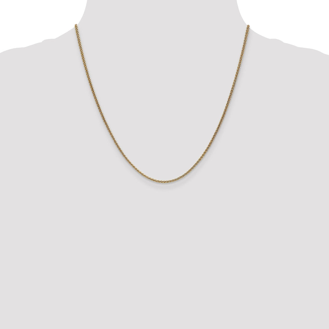 14k Yellow Gold 1.65mm Spiga Wheat Chain