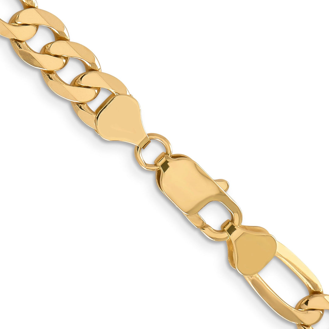 Leslie 14k Yellow Gold 7.5mm Flat Figaro Chain