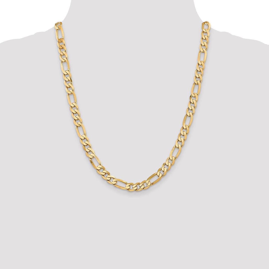 Leslie 14k Yellow Gold 7.5mm Flat Figaro Chain