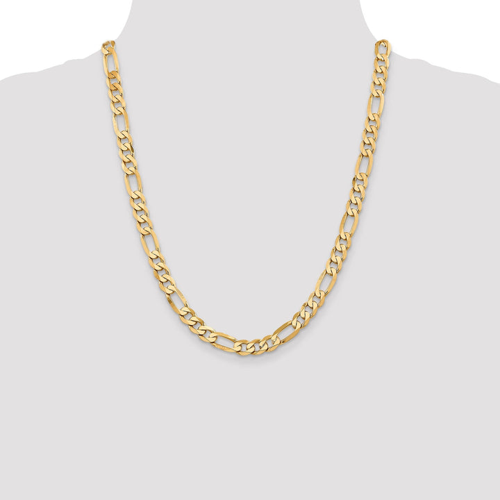 Leslie 14k Yellow Gold 7.5mm Flat Figaro Chain