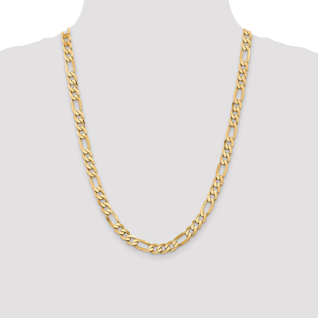 Leslie 14k Yellow Gold 7.5mm Flat Figaro Chain