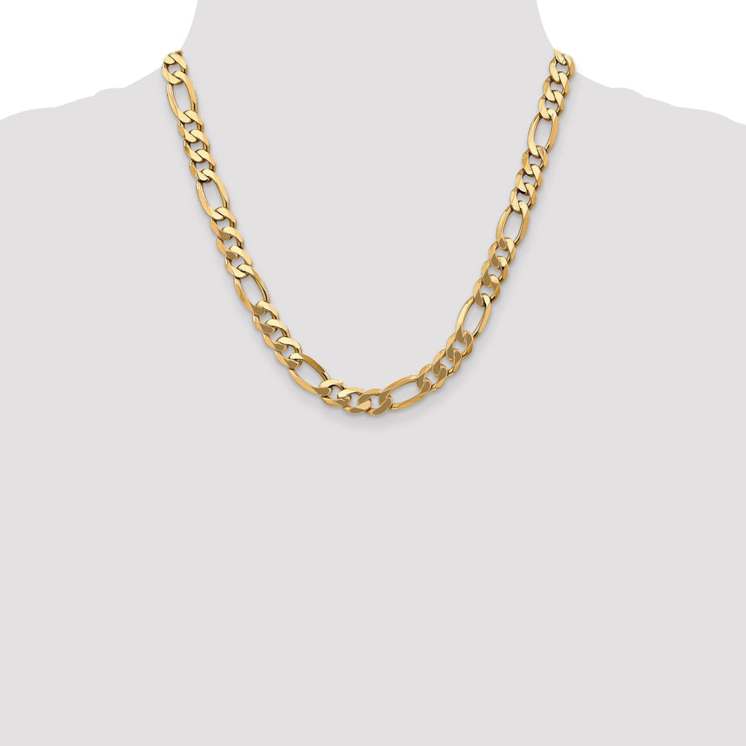 Leslie 14k Yellow Gold 8.75mm Flat Figaro Chain