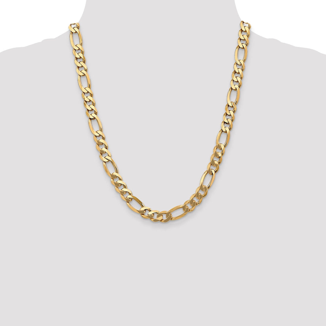 Leslie 14k Yellow Gold 8.75mm Flat Figaro Chain