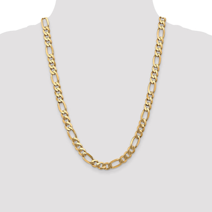 Leslie 14k Yellow Gold 8.75mm Flat Figaro Chain