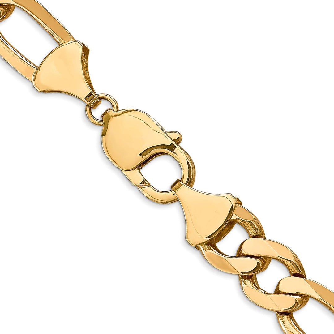 14k Yellow Gold 10mm Flat Figaro Chain