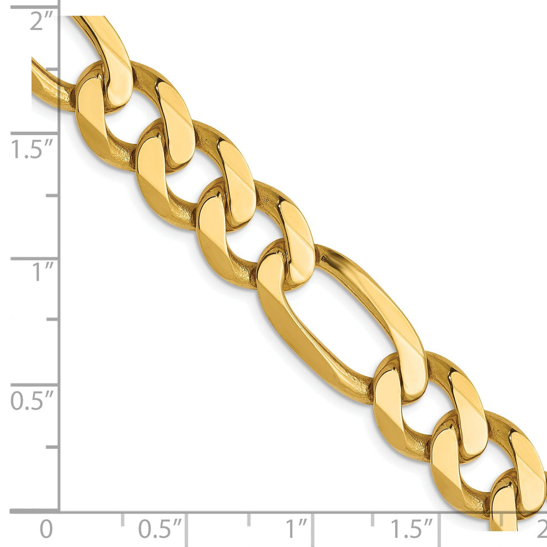 14k Yellow Gold 10mm Flat Figaro Chain