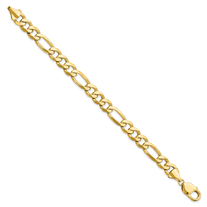 14k Yellow Gold 10mm Flat Figaro Chain