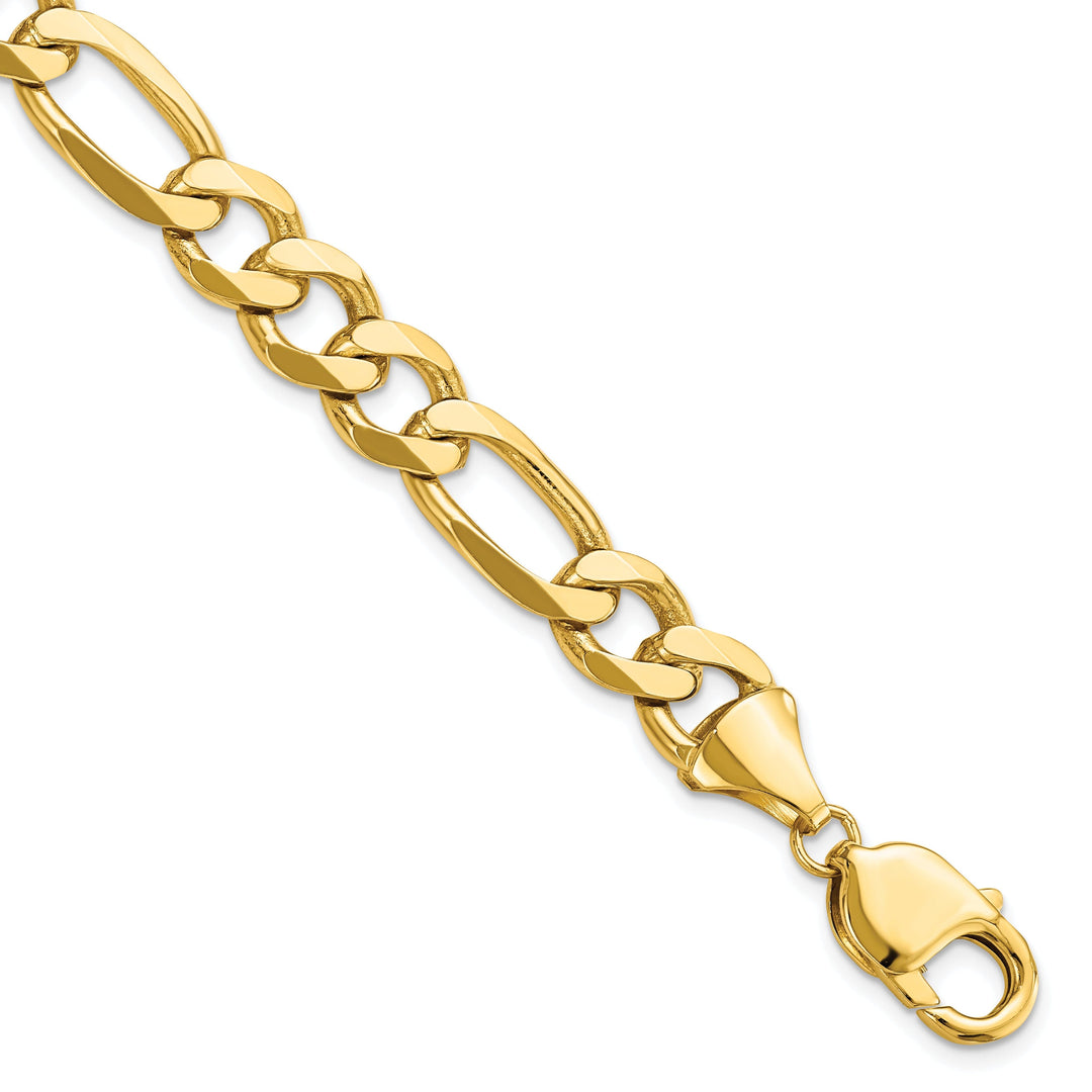 14k Yellow Gold 10mm Flat Figaro Chain