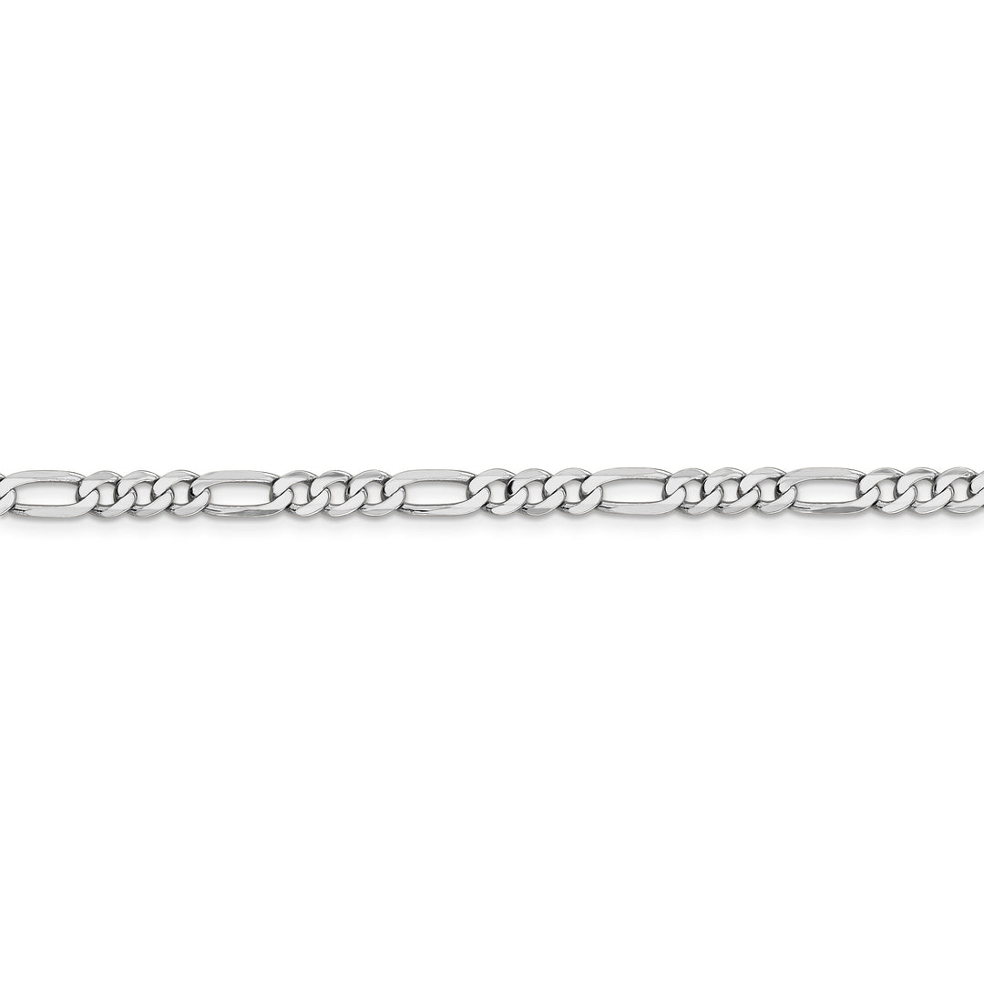 14k White Gold 5.0mm Flat Figaro Chain