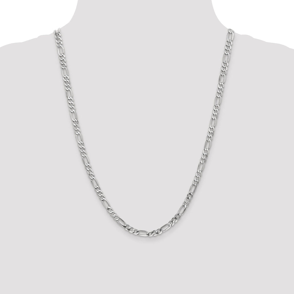 14k White Gold 5.0mm Flat Figaro Chain