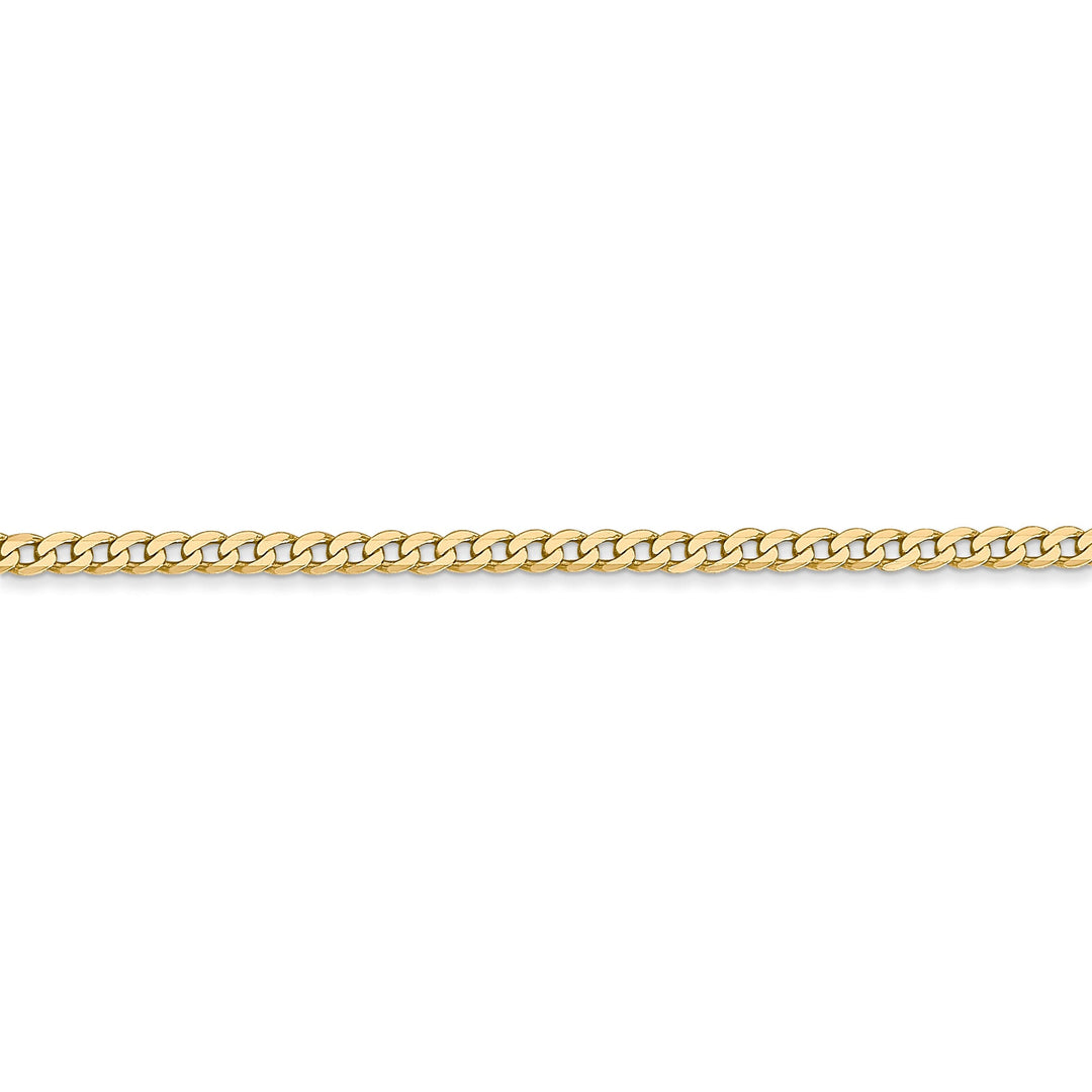 Leslie 14k Yellow Gold 2.2mm Beveled Curb Chain