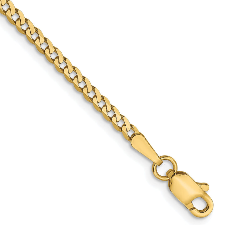 Leslie 14k Yellow Gold 2.2mm Beveled Curb Chain