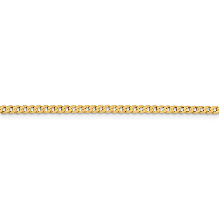 14k Yellow Gold 2.3mm Flat Beveled Curb Chain