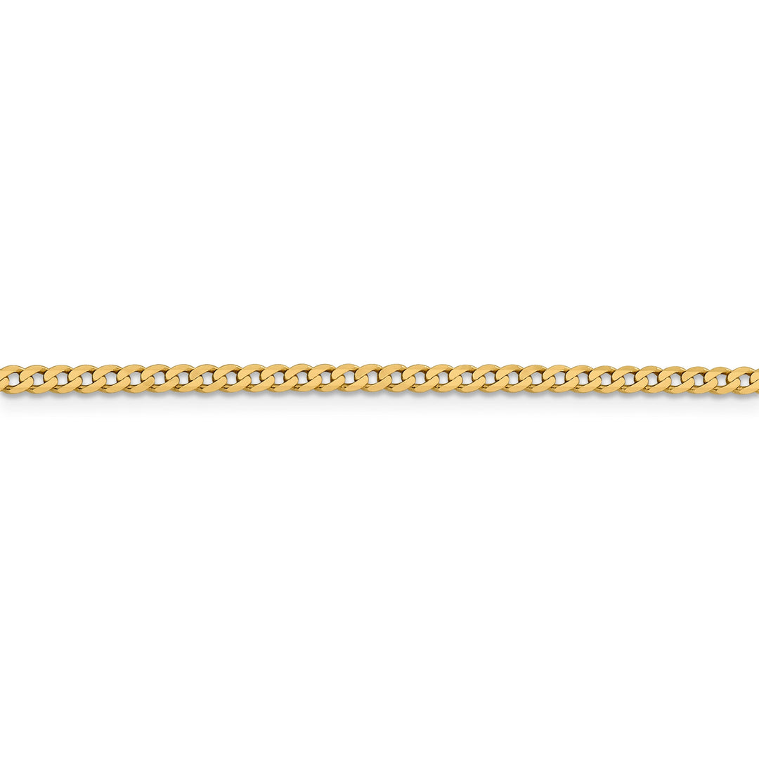 Leslie 14k Yellow Gold 2.3mm Beveled Curb Chain