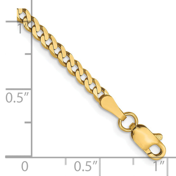 Leslie 14k Yellow Gold 2.3mm Beveled Curb Chain