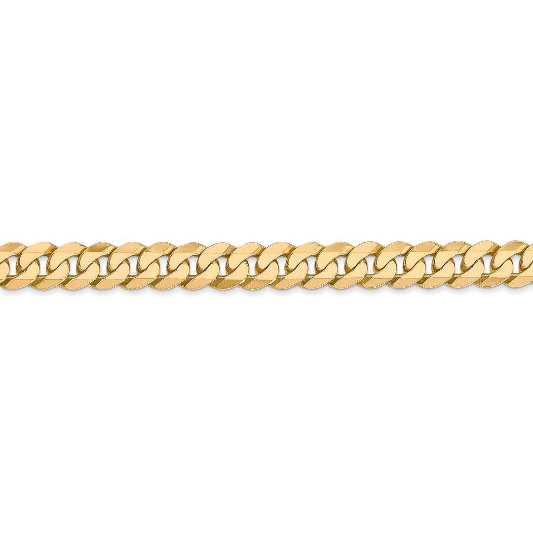 14k Yellow Gold 6.1mm Flat Beveled Curb Chain