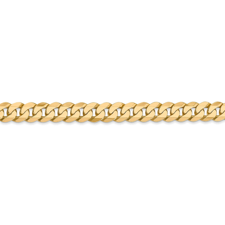 14k Yellow Gold 6.1mm Flat Beveled Curb Chain