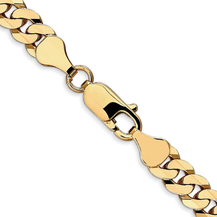 14k Yellow Gold 6.1mm Flat Beveled Curb Chain