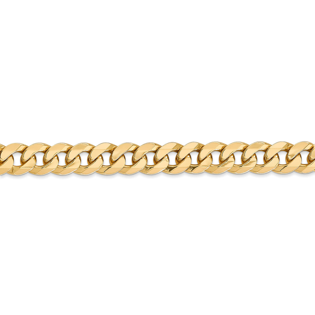 14k Yellow Gold 8mm Beveled Curb Chain