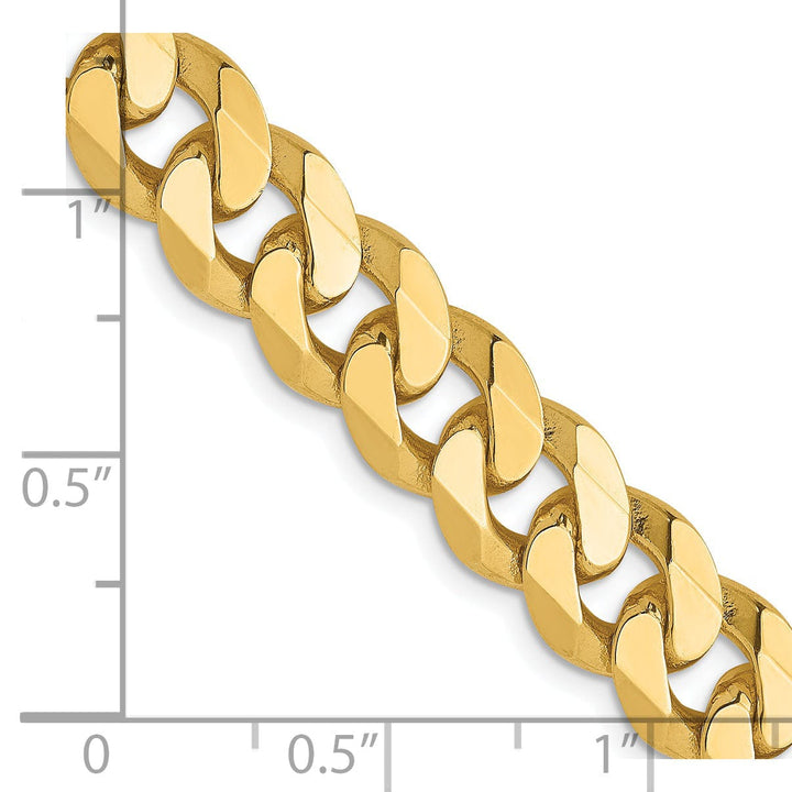 14k Yellow Gold 8.75mm Flat Beveled Curb Chain