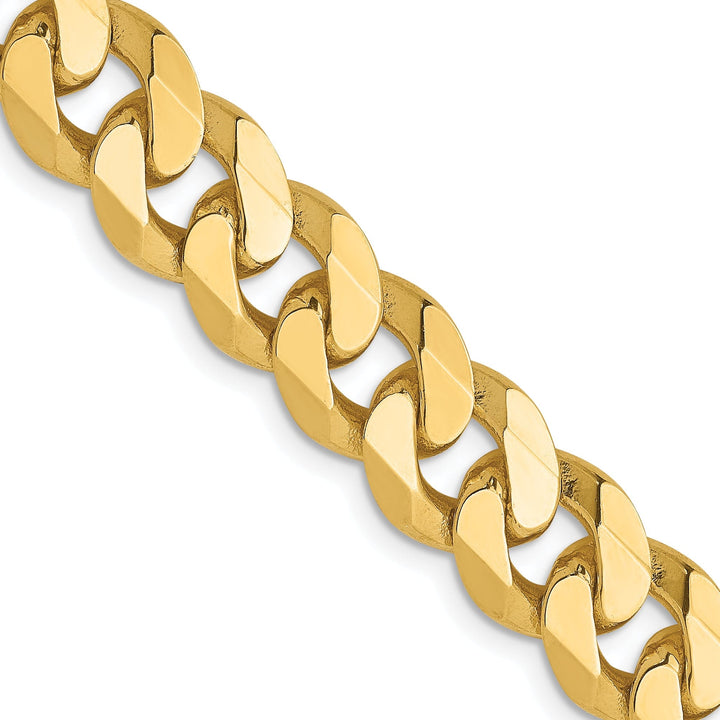 14k Yellow Gold 8.75mm Flat Beveled Curb Chain