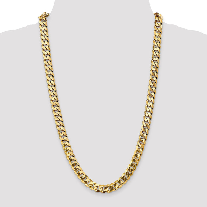 Leslie 14k Yellow Gold 9.5mm Beveled Curb Chain