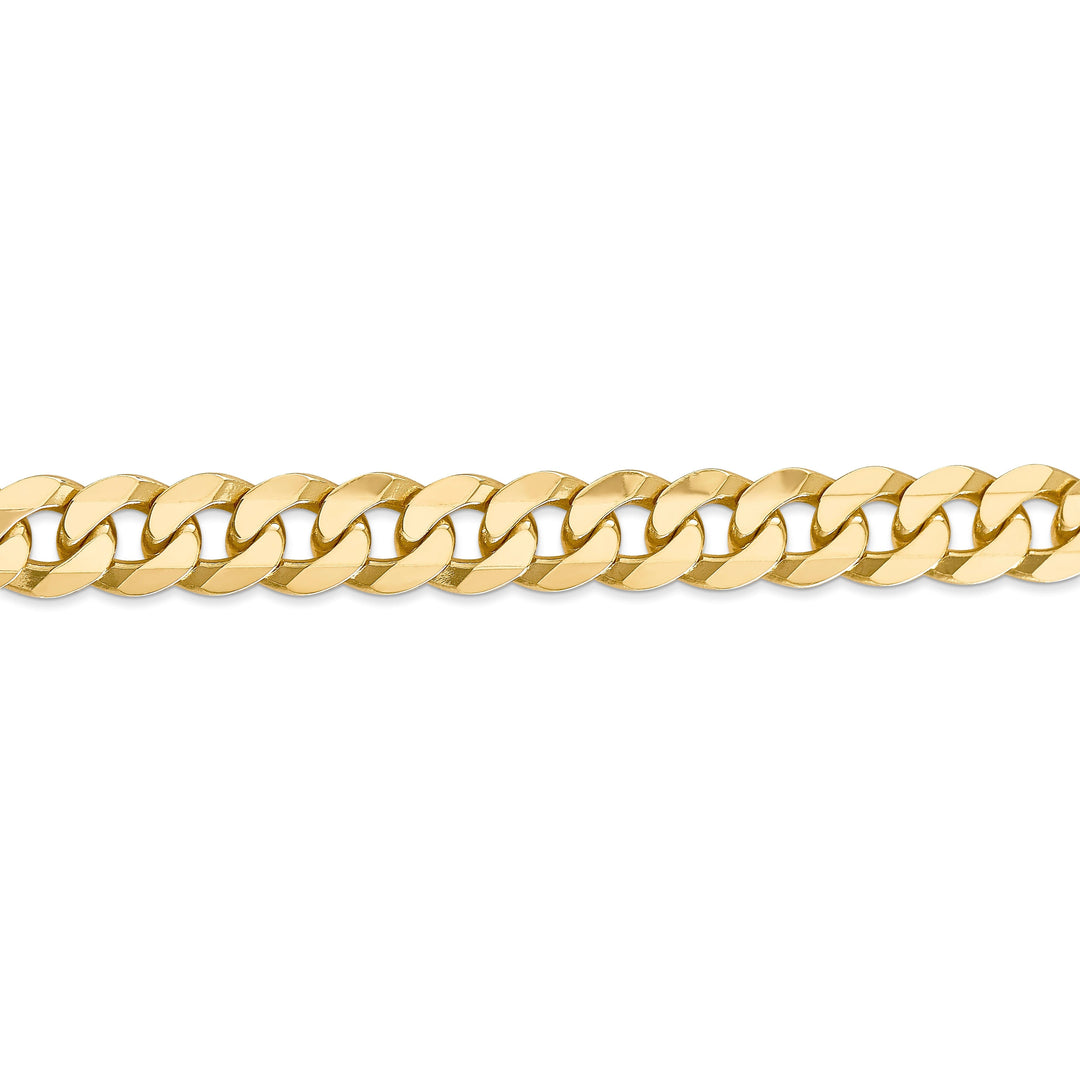 Leslie 14k Yellow Gold 9.5mm Beveled Curb Chain