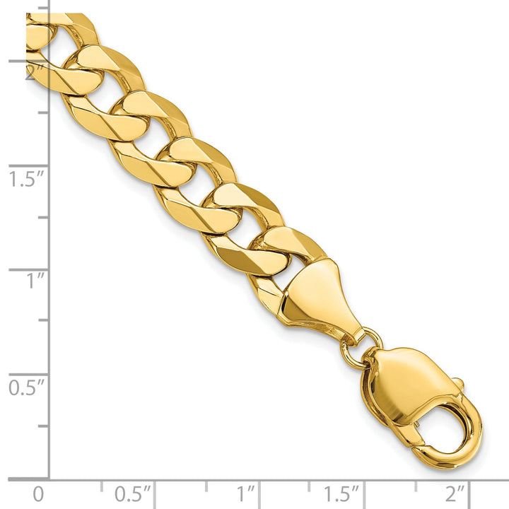 Leslie 14k Yellow Gold 9.5mm Beveled Curb Chain