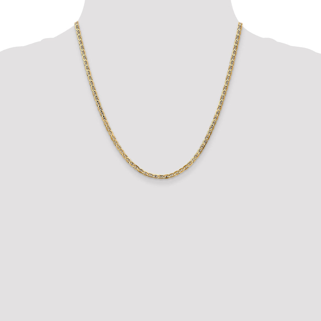 Leslie 14k Yellow Gold 3mm Concave Anchor Chain