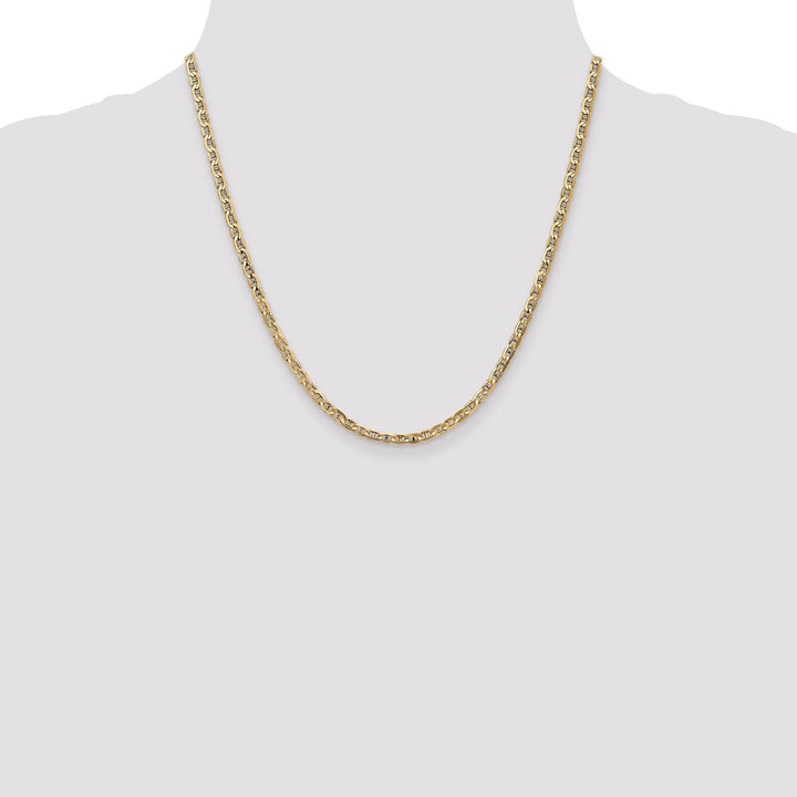 Leslie 14k Yellow Gold 3mm Concave Anchor Chain