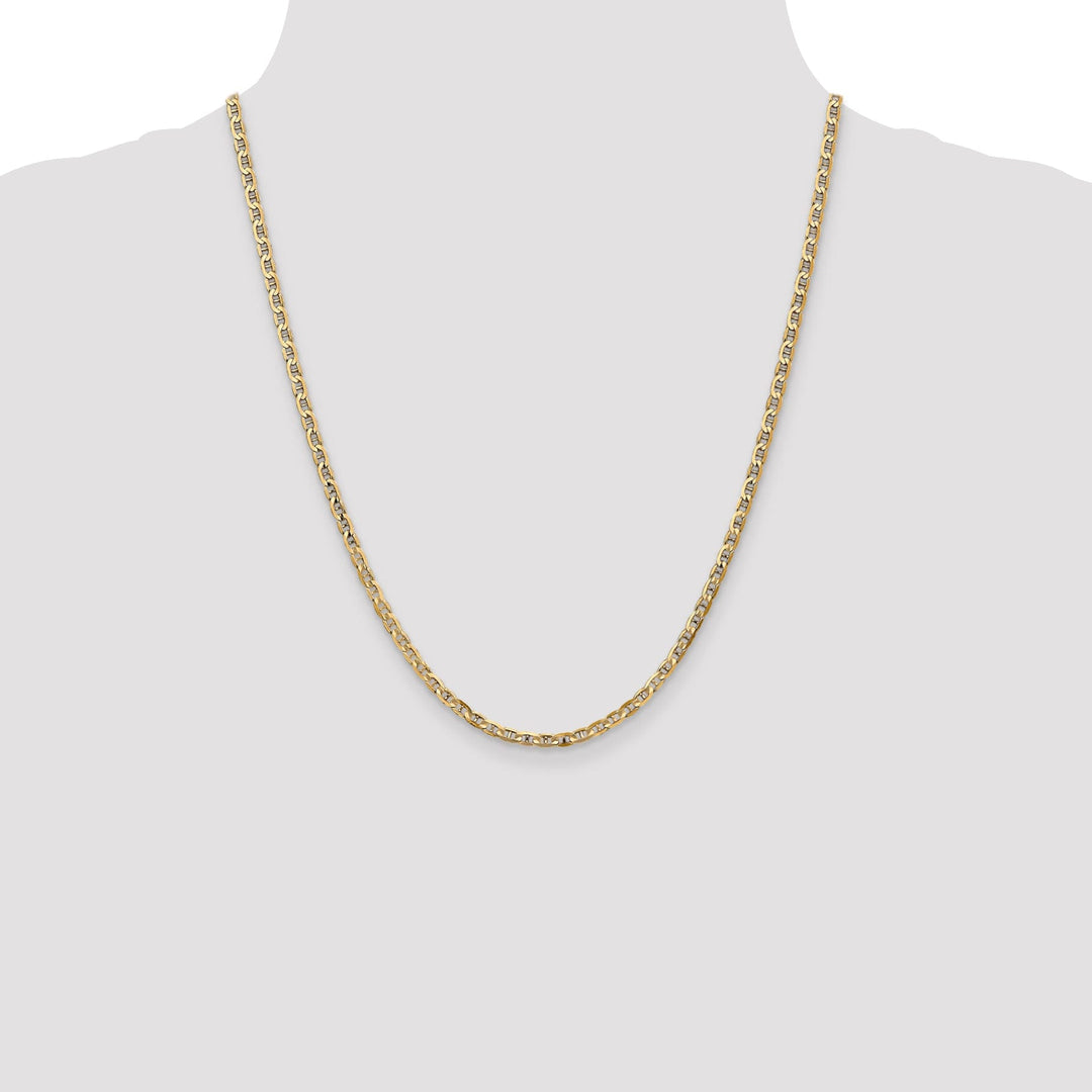 Leslie 14k Yellow Gold 3mm Concave Anchor Chain