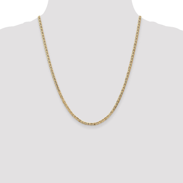 Leslie 14k Yellow Gold 3mm Concave Anchor Chain