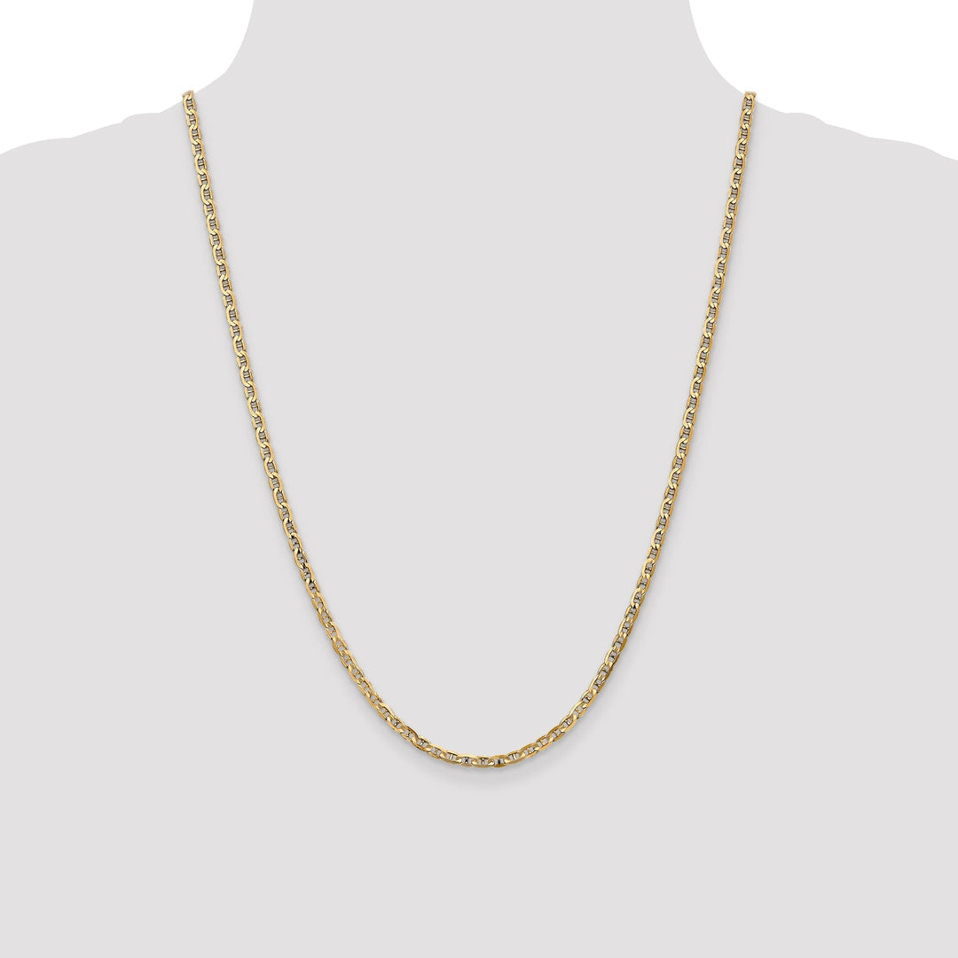 Leslie 14k Yellow Gold 3mm Concave Anchor Chain