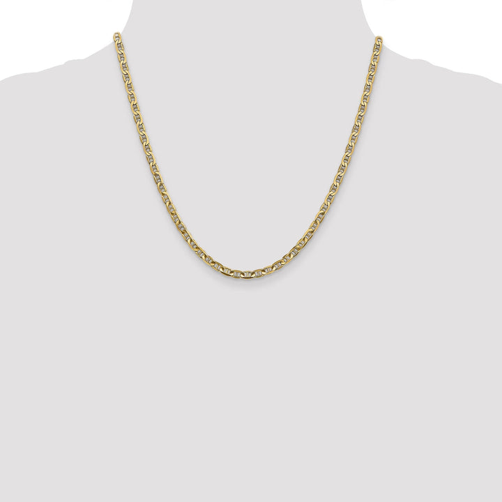 14k Yellow Gold 3.75mm Concave Anchor Chain