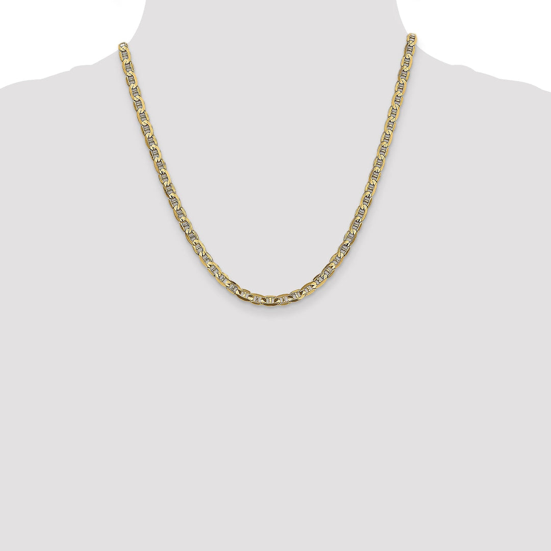 14k Yellow Gold 4.5mm Concave Anchor Chain