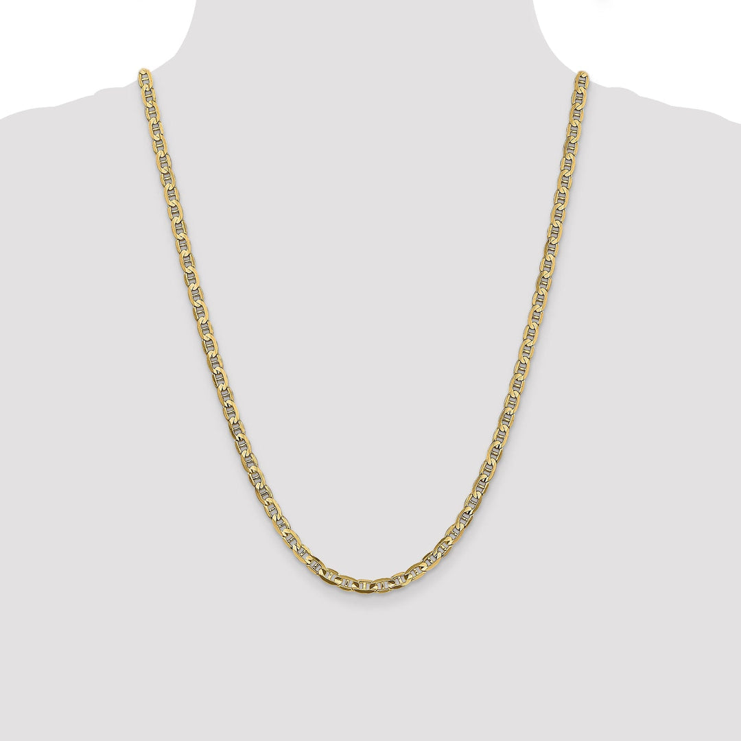 14k Yellow Gold 4.5mm Concave Anchor Chain