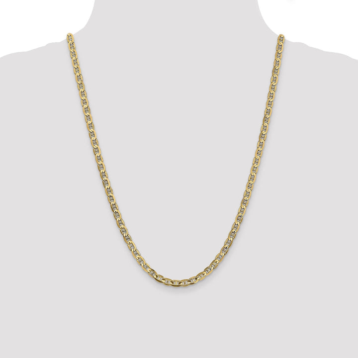 14k Yellow Gold 4.5mm Concave Anchor Chain