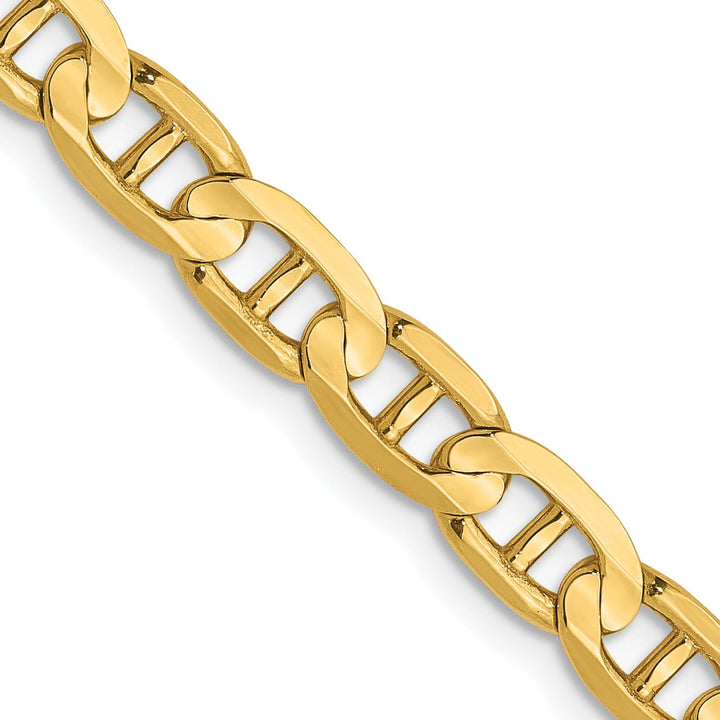 14k Yellow Gold 4.5mm Concave Anchor Chain