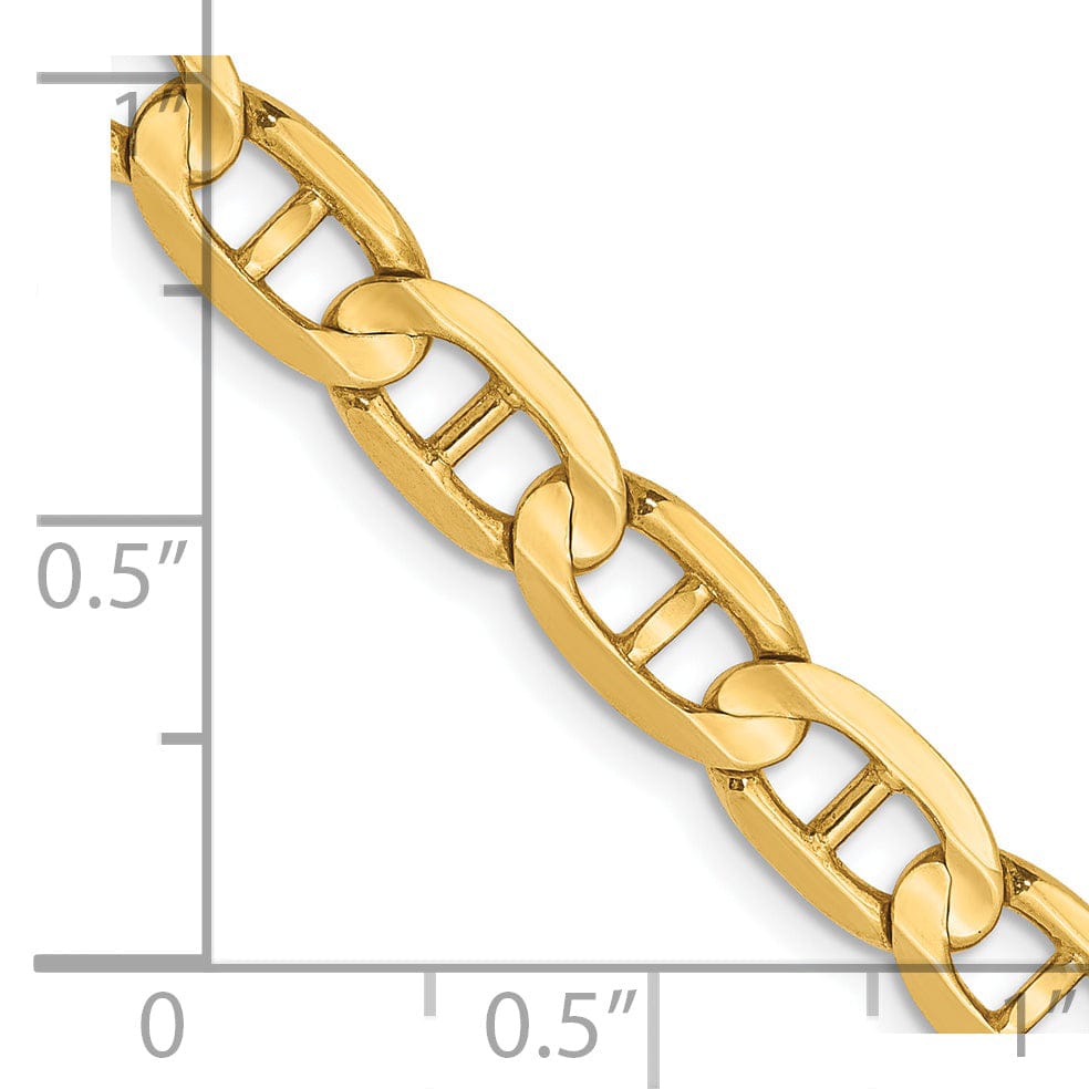 14k Yellow Gold 5.25mm Concave Anchor Chain