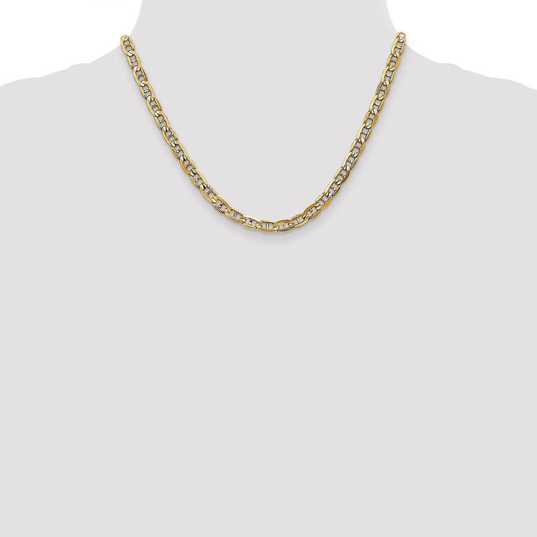 14k Yellow Gold 5.25mm Concave Anchor Chain
