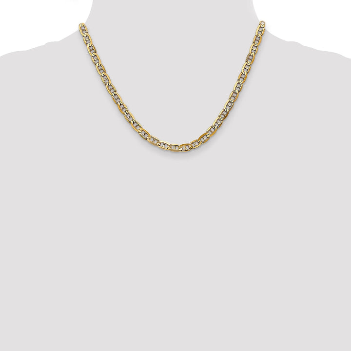 14k Yellow Gold 5.25mm Concave Anchor Chain