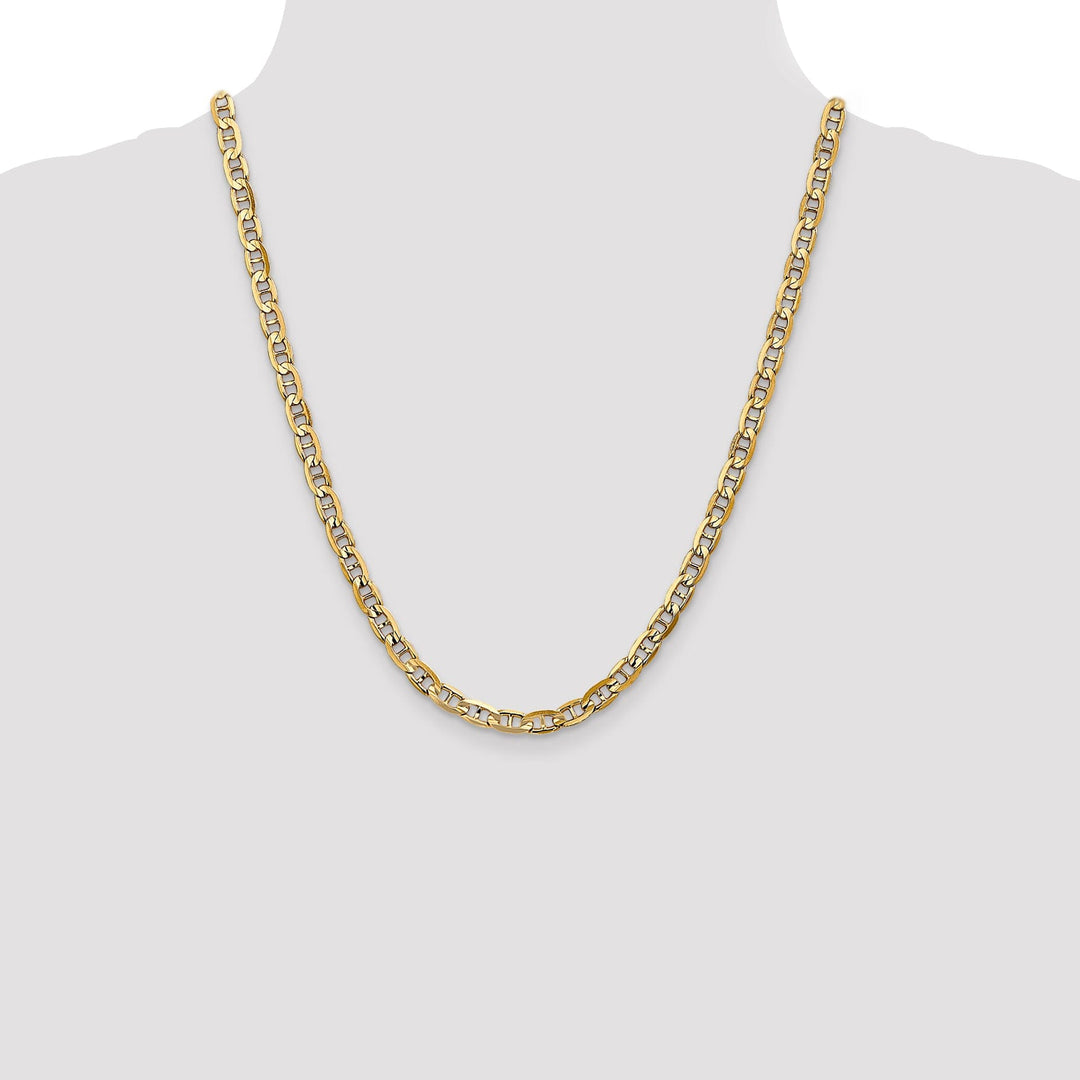 14k Yellow Gold 5.25mm Concave Anchor Chain