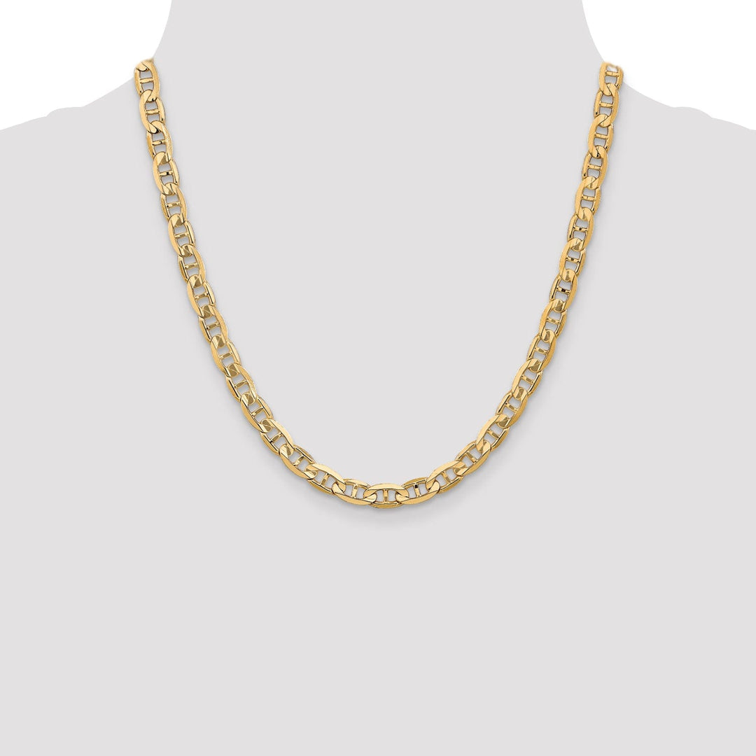 14k Yellow Gold 6.25mm Concave Anchor Chain