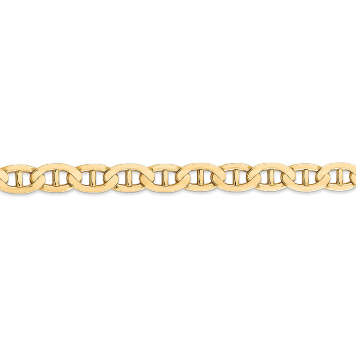 Leslie 14k Yellow Gold 7mm Concave Anchor Chain