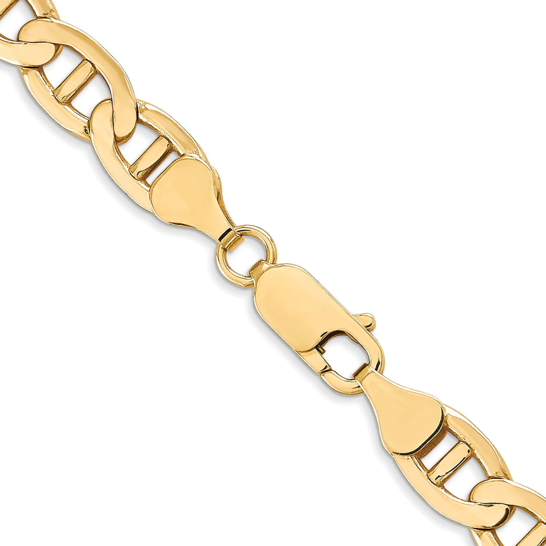 Leslie 14k Yellow Gold 7mm Concave Anchor Chain